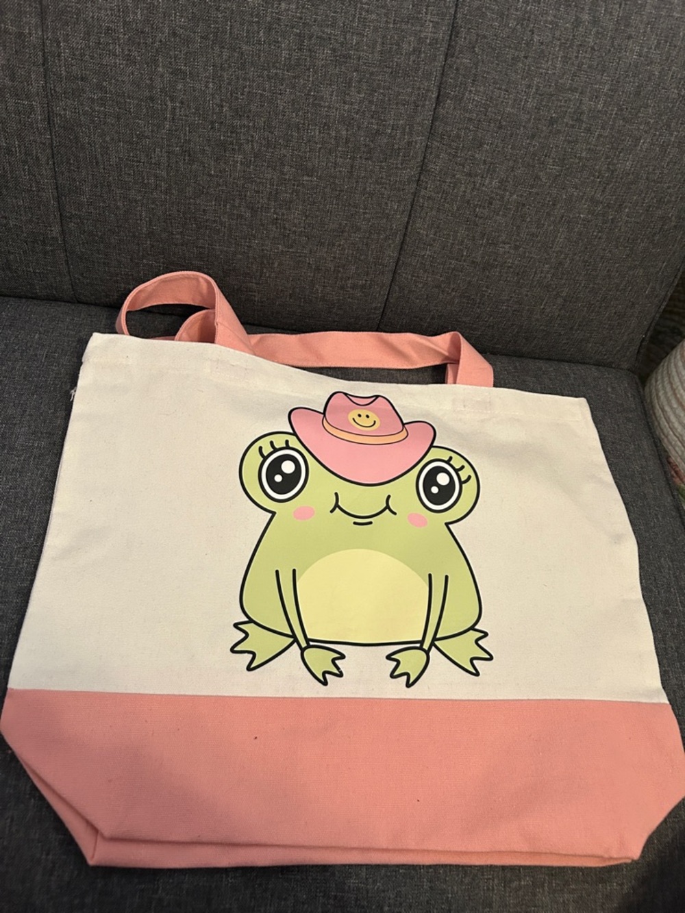 Cute Frog Canvas Tote Bag